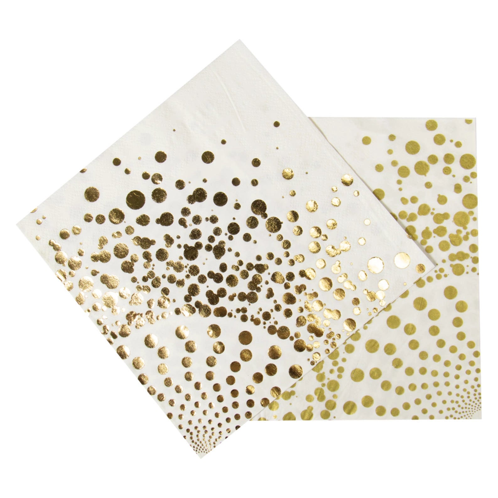 Servetten Wit met gouden stippen - 16 stuks
