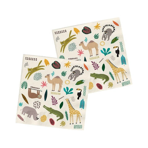 Servetten Zoo Party 33x33cm - 20 stuks