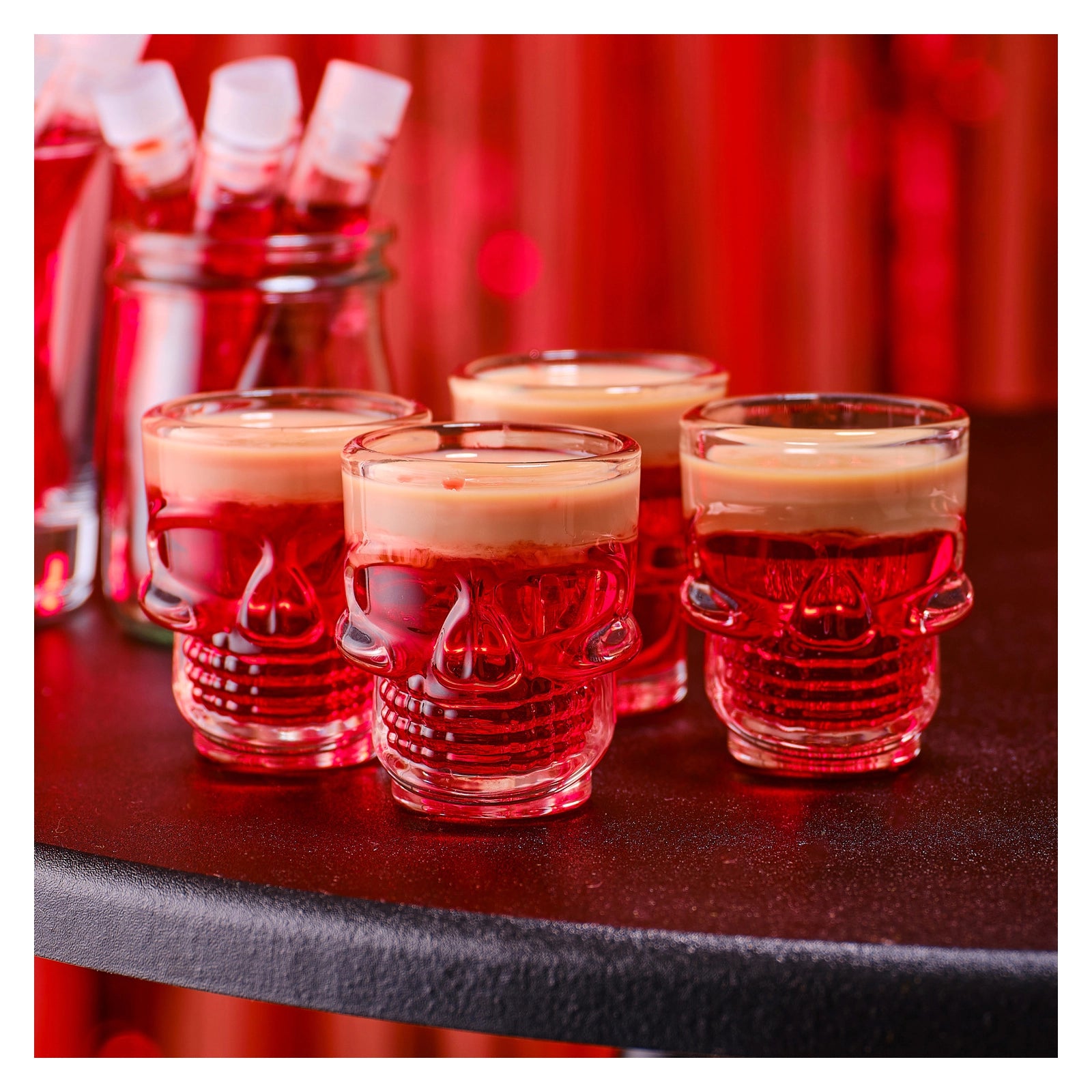 Shotglaasjes schedel - Halloween - 4 stuks