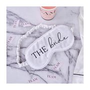 Slaapmasker Team Bride wit 10x20cm