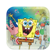 Spongebob papieren borden 23x23cm 8 stuks