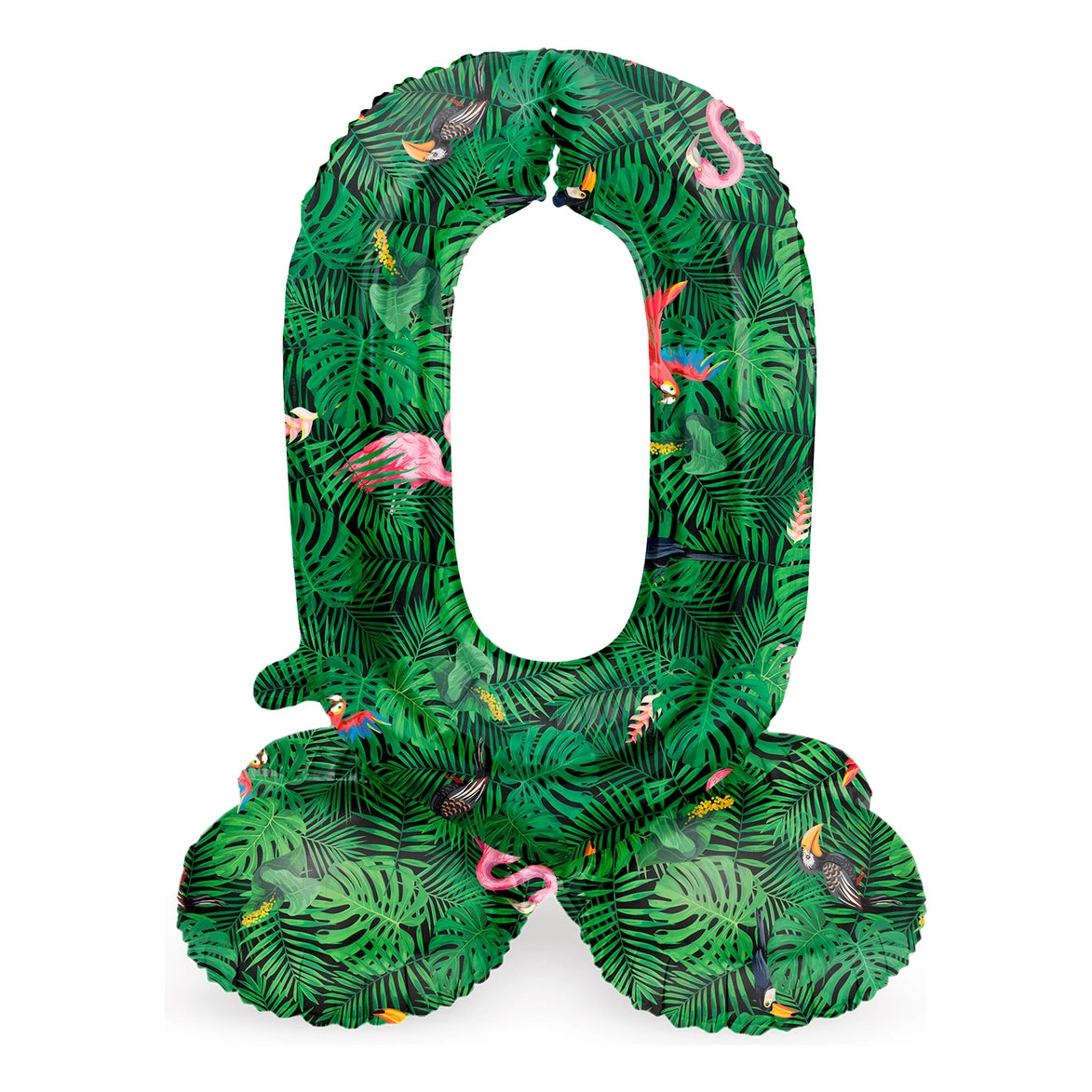 Staande Folieballon Cijfer 0 Jungle Vibe - 41 cm
