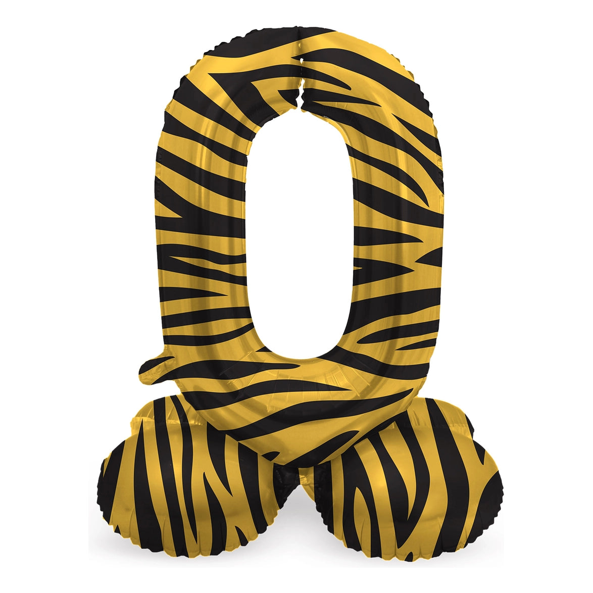 Staande Folieballon Cijfer 0 Tiger Chic - 41 cm