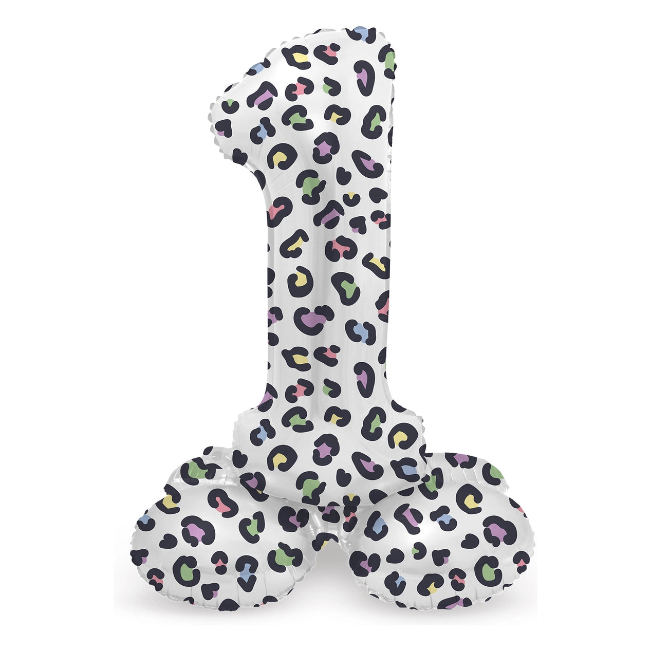 Staande Folieballon Cijfer 1 Bright Panther - 41 cm