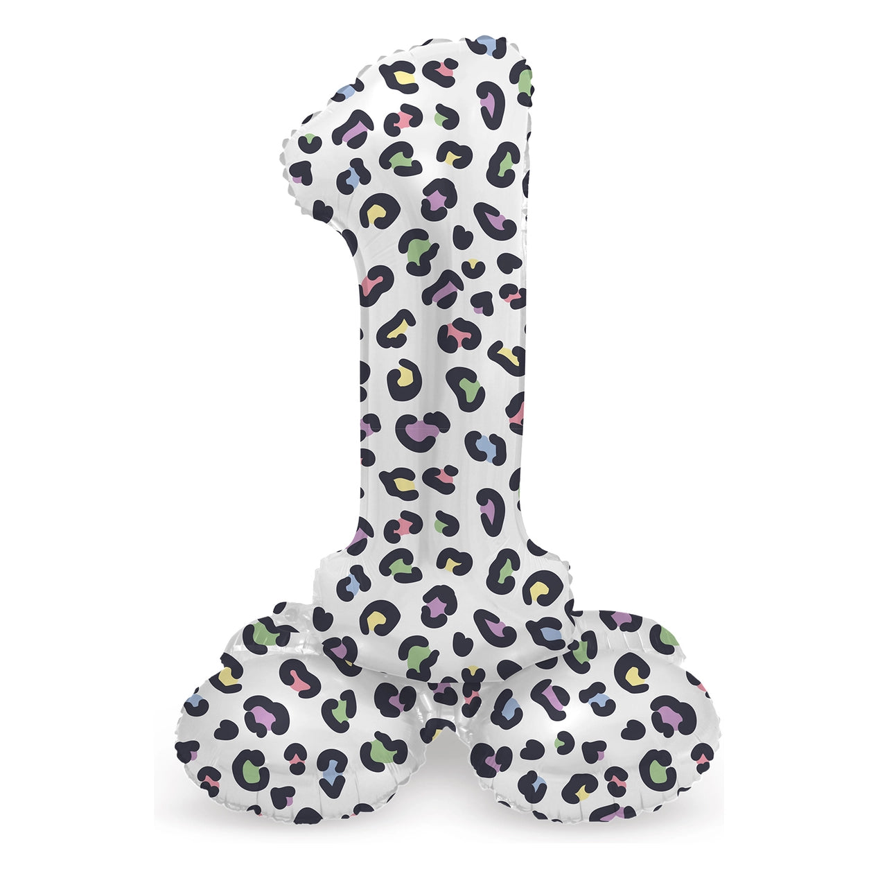 Staande Folieballon Cijfer 1 Bright Panther - 72 cm