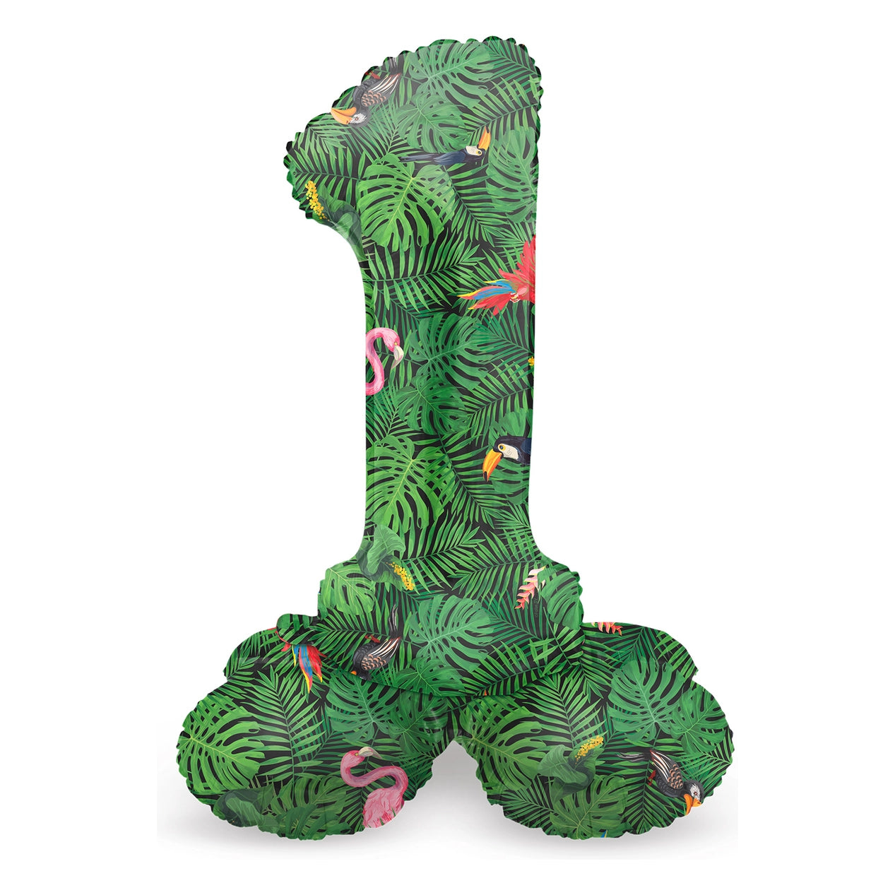 Staande Folieballon Cijfer 1 Jungle Vibe - 41 cm