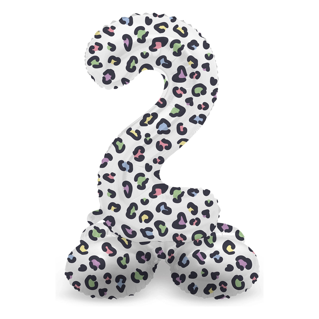 Staande Folieballon Cijfer 2 Bright Panther - 41 cm