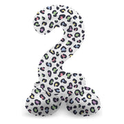 Staande Folieballon Cijfer 2 Bright Panther - 41 cm