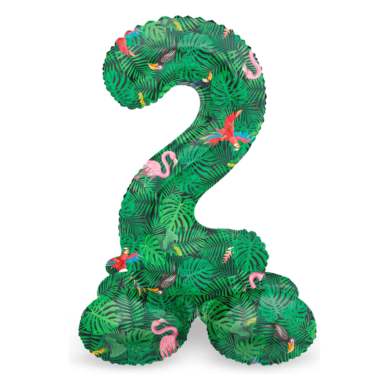 Staande Folieballon Cijfer 2 Jungle Vibe - 72 cm