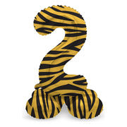 Staande Folieballon Cijfer 2 Tiger Chic - 72 cm