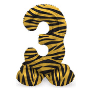 Staande Folieballon Cijfer 3 Tiger Chic - 72 cm
