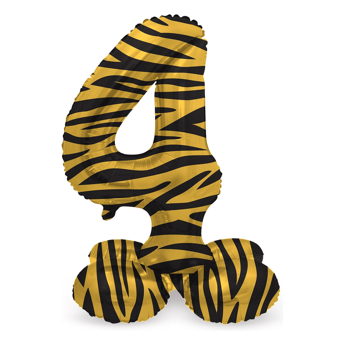 Staande Folieballon Cijfer 4 Tiger Chic - 72 cm