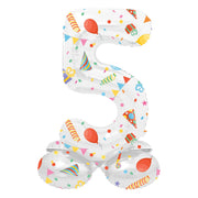 Staande Folieballon Cijfer 5 Joyful Party - 72 cm