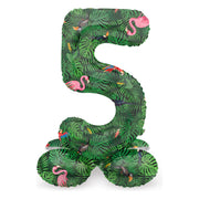 Staande Folieballon Cijfer 5 Jungle Vibe - 72 cm