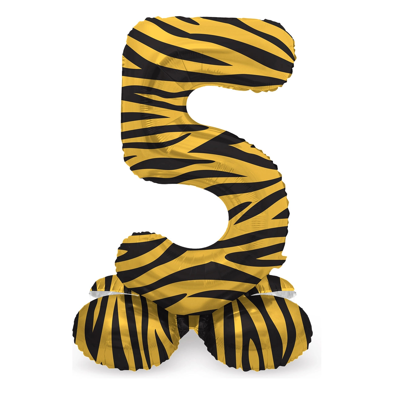 Staande Folieballon Cijfer 5 Tiger Chic - 72 cm