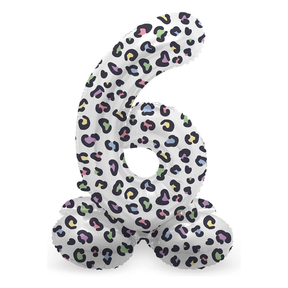 Staande Folieballon Cijfer 6 Bright Panther - 41 cm