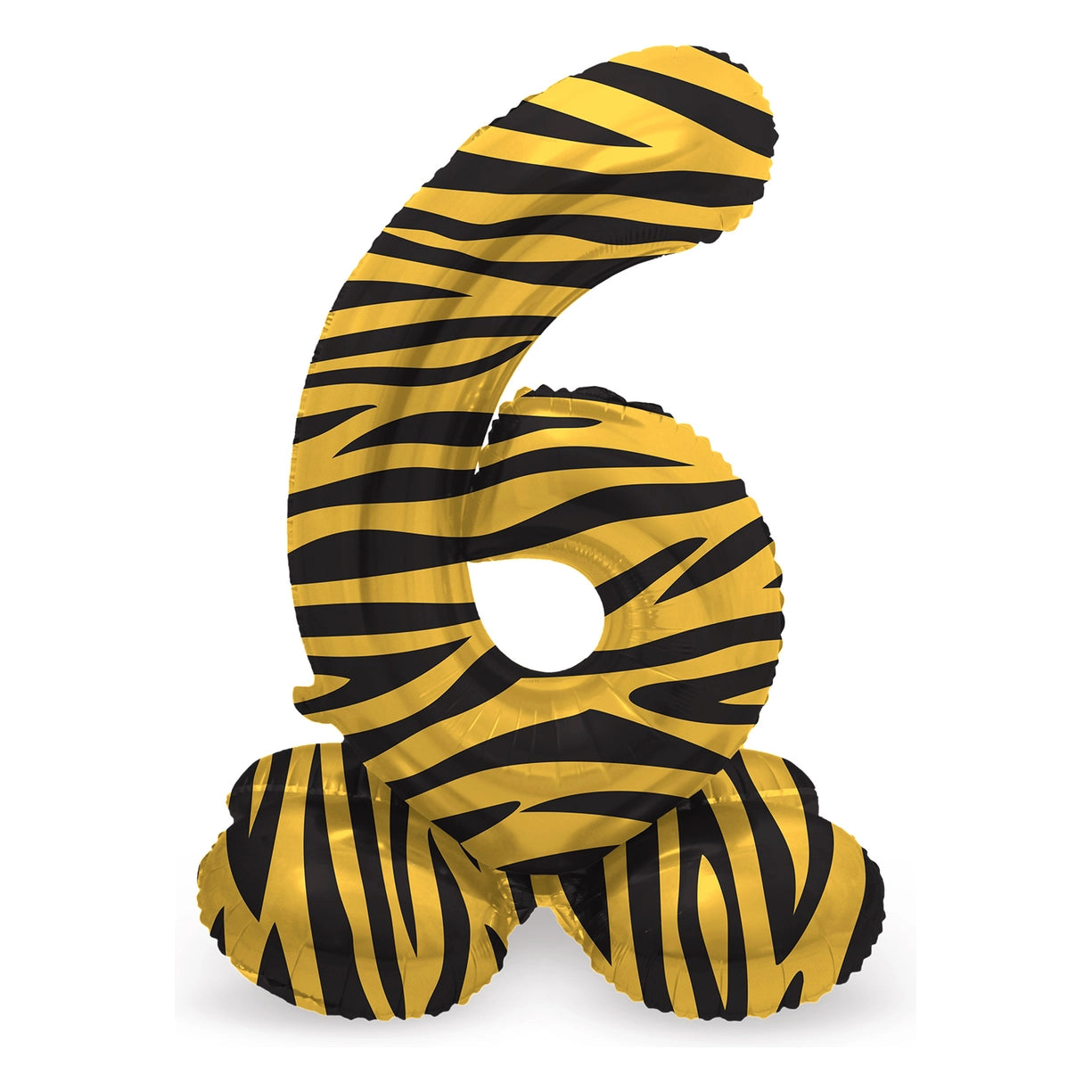Staande Folieballon Cijfer 6 Tiger Chic - 41 cm