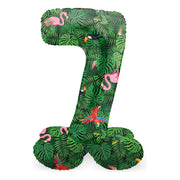 Staande Folieballon Cijfer 7 Jungle Vibe - 41 cm