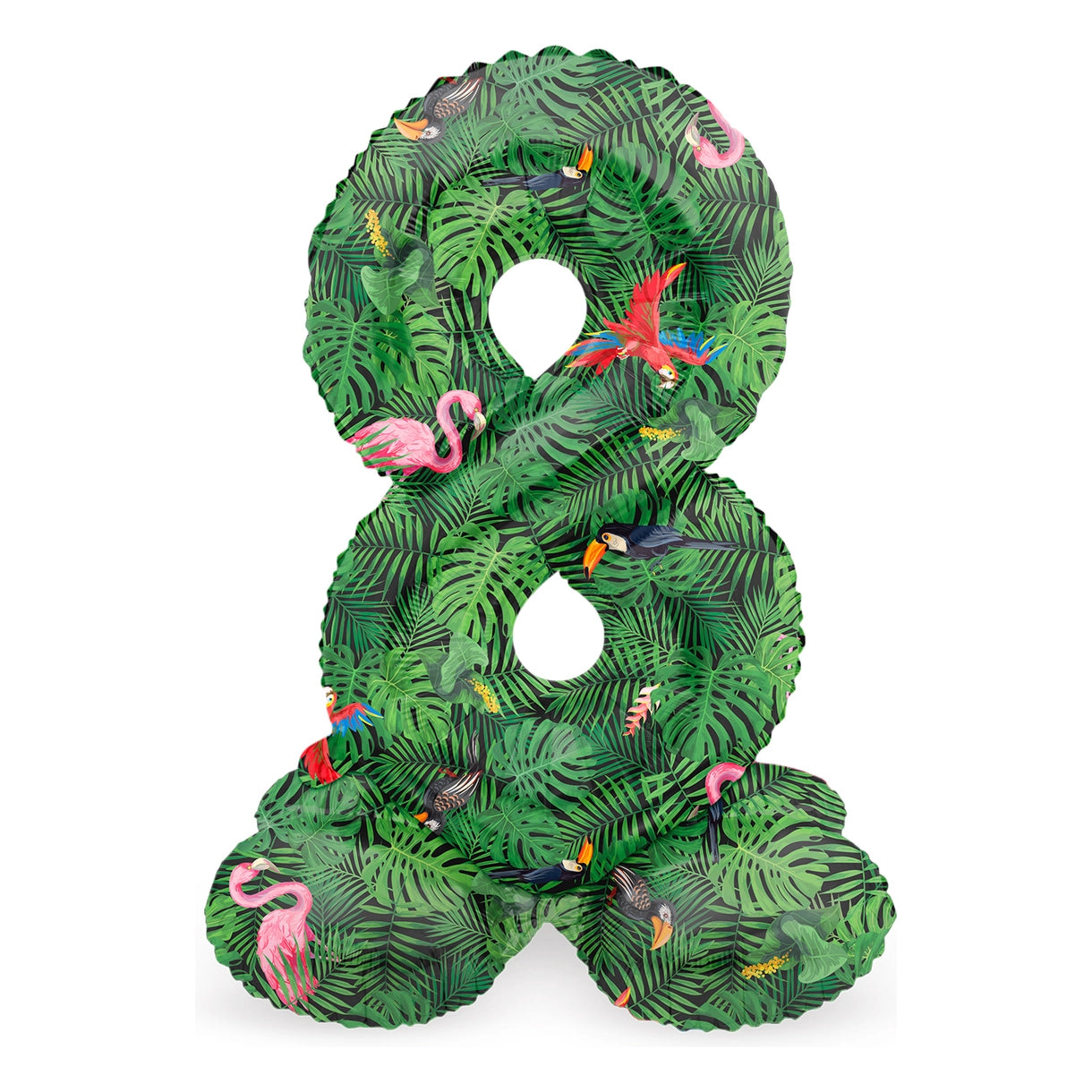 Staande Folieballon Cijfer 8 Jungle Vibe - 41 cm