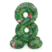 Staande Folieballon Cijfer 8 Jungle Vibe - 41 cm