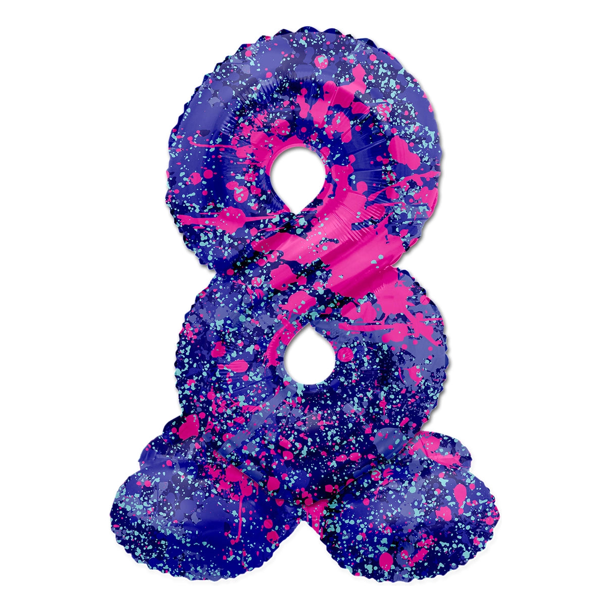 Staande Folieballon Cijfer 8 Paint Splash - 72 cm