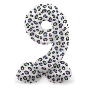 Staande Folieballon Cijfer 9 Bright Panther - 41 cm