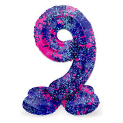 Staande Folieballon Cijfer 9 Paint Splash - 41 cm