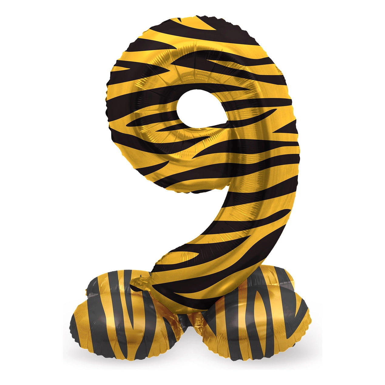 Staande Folieballon Cijfer 9 Tiger Chic - 72 cm