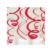 Swirl decoratie Appel Rood - 12 stuks