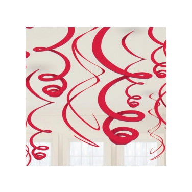 Swirl decoratie Appel Rood - 12 stuks