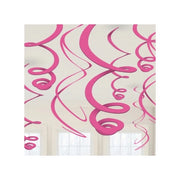 Swirl decoratie Bright Pink - 12 stuks