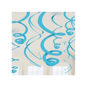 Swirl decoratie Caribbean Blauw - 12 stuks