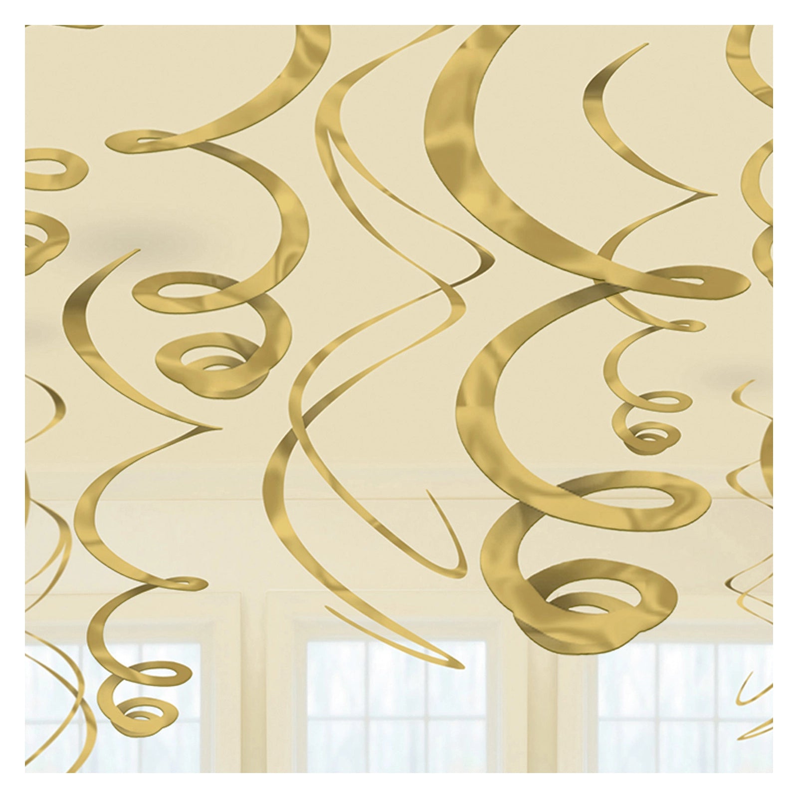 Swirl decoratie Goud - 12 stuks