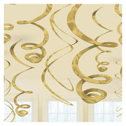Swirl decoratie Goud - 12 stuks
