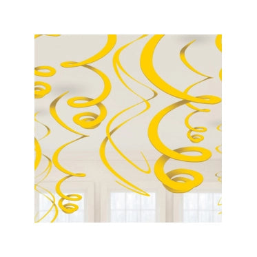 Swirl decoratie Sunshine Yellow - 12 stuks