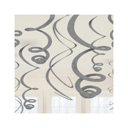 Swirl decoratie Zilver - 5 stuks