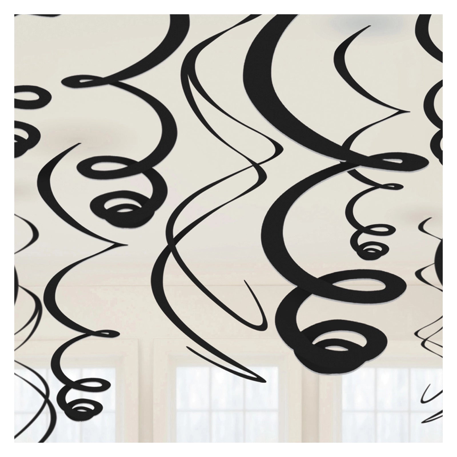 Swirl decoratie Zwart - 12 stuks