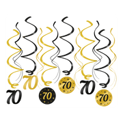Swirl draaislinger 70  jaar goud zwart 12 stuks