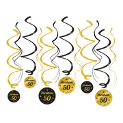 Swirl draaislinger Abraham 50 jaar goud zwart 12 stuks