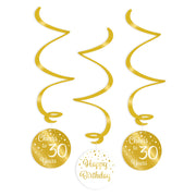 Swirl verjaardag decoratie 30 jaar goud