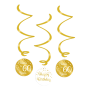 Swirl verjaardag decoratie 60 jaar goud