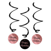 Swirl verjaardag decoratie Happy Birthday rose goud