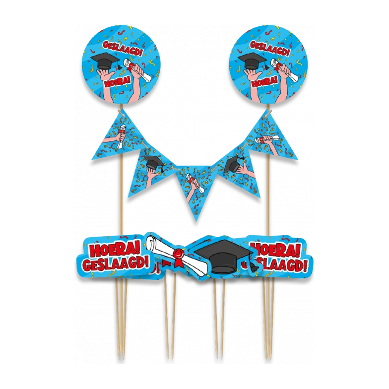 Taart decoratie Geslaagd School Cartoon