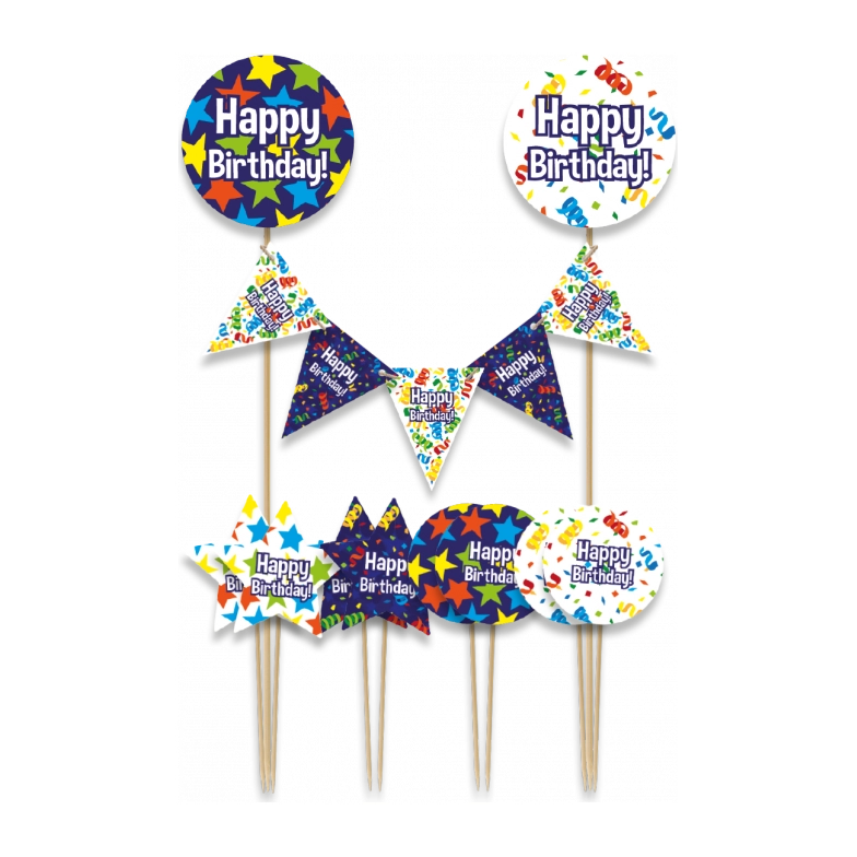 Taart decoratie Happy Birthday Cartoon