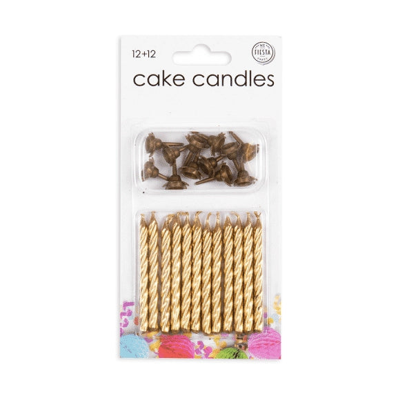 Taart kaarsjes in de kleur goud