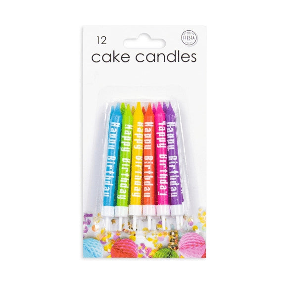 Taart kaarsjes met de tekst Happy Birthday