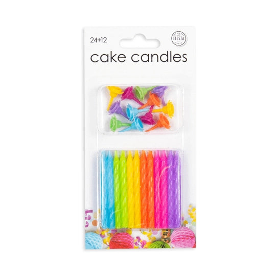 Taart kaarsjes multikleur
