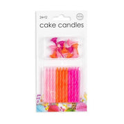 Taart kaarsjes roze en oranje