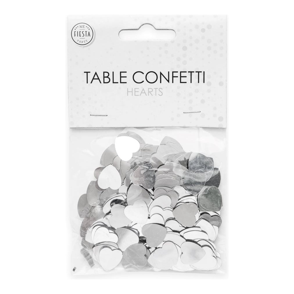 Tafelconfetti  hart zilver
