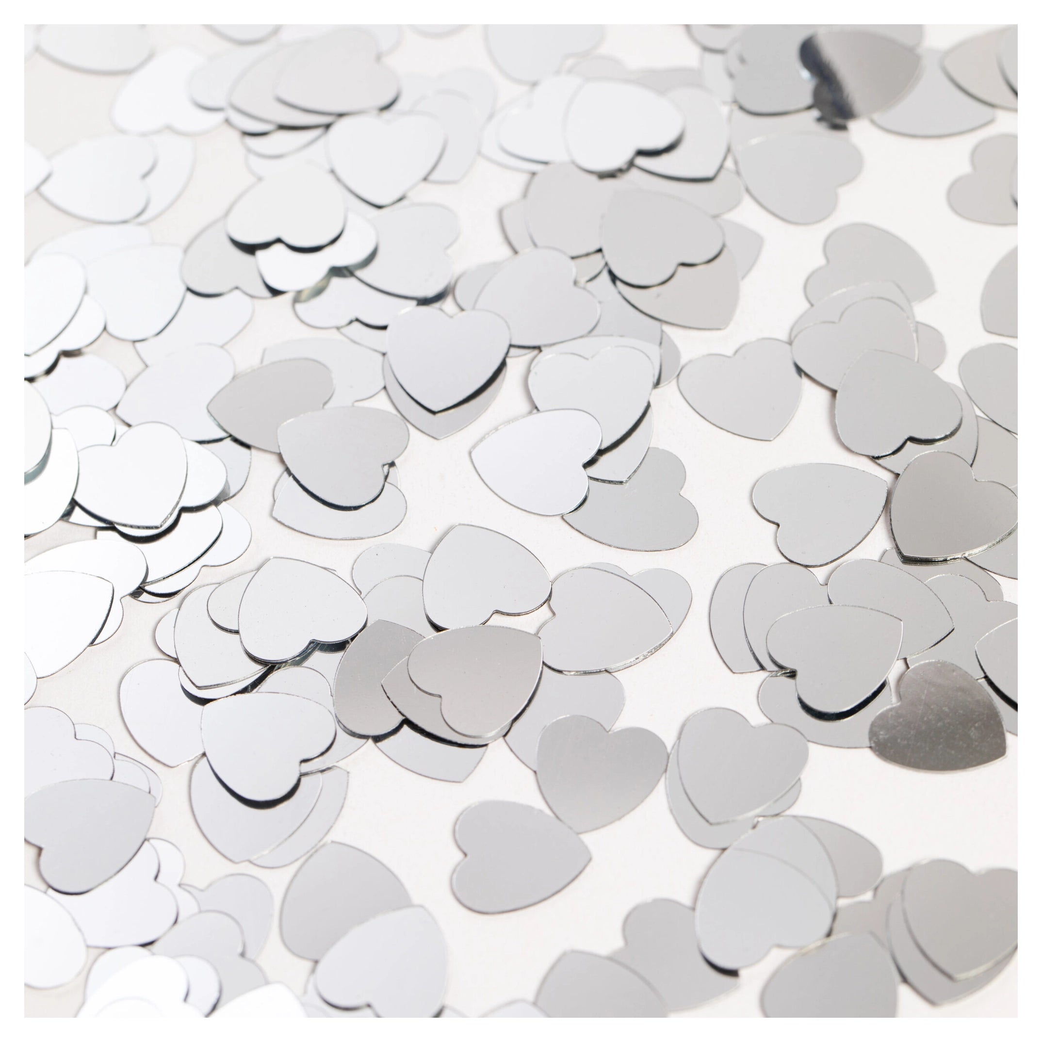 Tafelconfetti  hart zilver